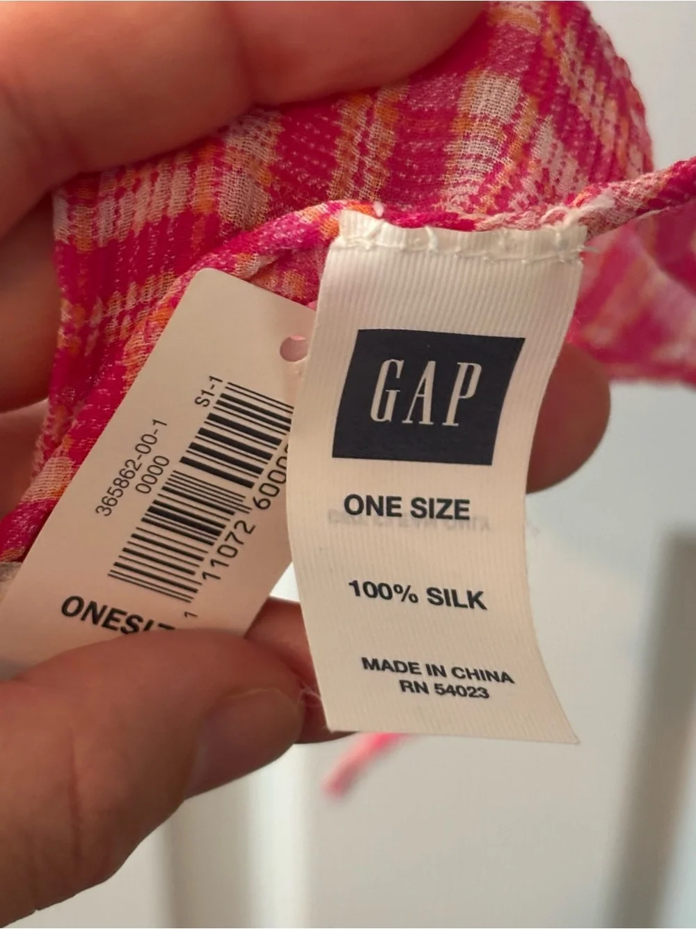 NWT Gap vintage 2006 pink white silk skinny scarf Y2K